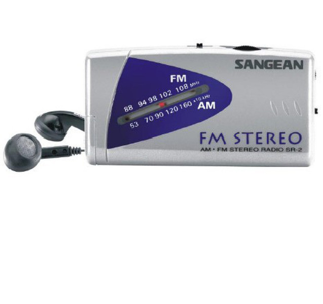 Sangean SR-2 Pocket Radio Персональный Cеребряный радиоприемник