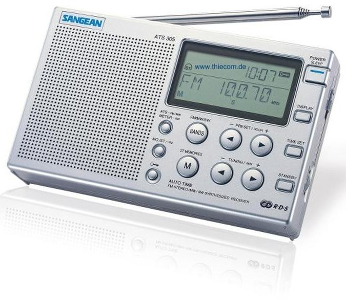 Sangean ATS-305 Digital World Receiver Cеребряный радиоприемник