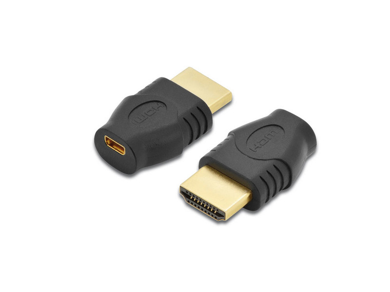 Alcasa HDMI-AD19 Micro-HDMI HDMI Schwarz Videokabel-Adapter