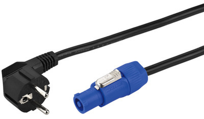 Monacor AAC-115P 2m CEE7/7 Schuko NAC-3FCA Black,Blue power cable