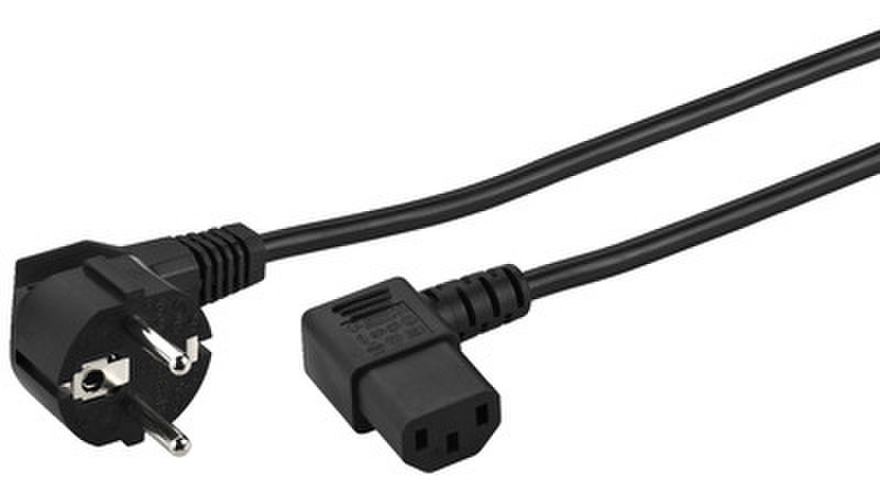 Monacor AAC-180/SW 1.8m CEE7/7 Schuko C13 coupler Black power cable