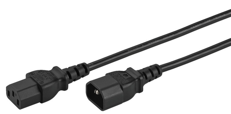 Monacor AAC-170/SW 1.5m C13 coupler C14 coupler Black power cable
