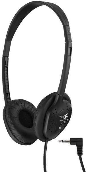 Monacor MD-306 Ohraufliegend Kopfband Schwarz Kopfhörer