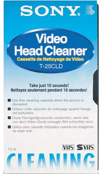 Sony Video Head Cleaner T25CLD VHS blank video tape