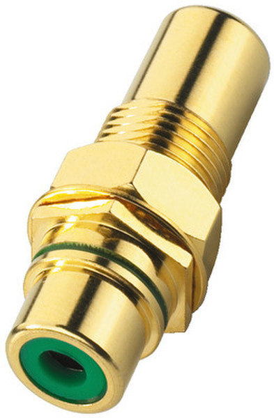 Monacor T-730G/GN RCA jack Gold,Green wire connector