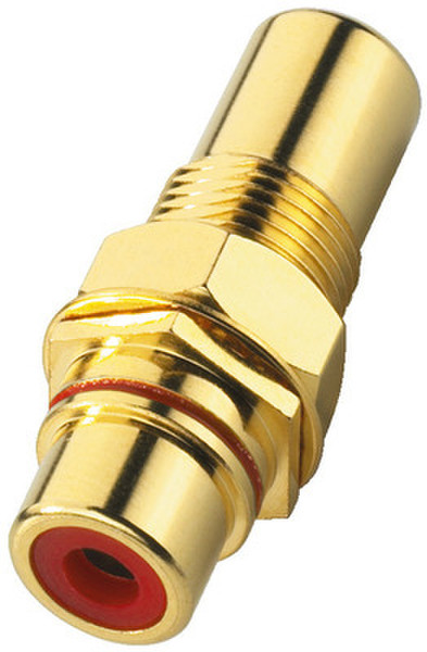 Monacor T-730G/RT RCA jack Gold,Red wire connector
