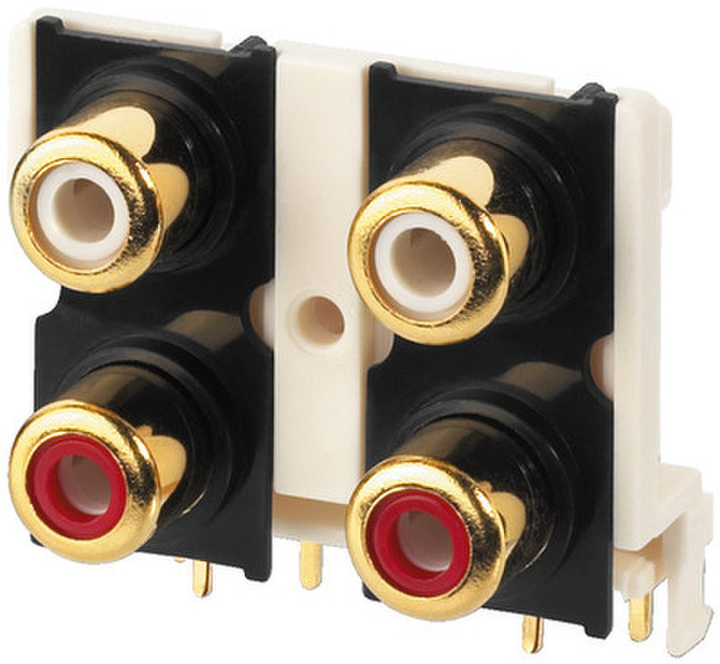 Monacor T-740G RCA jack Black,Gold,Red,White wire connector