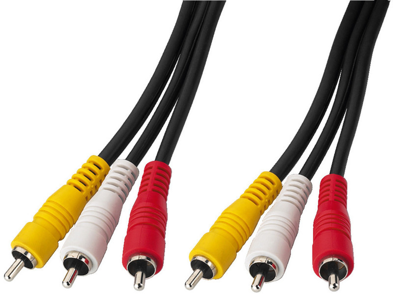 Monacor VC-321 3m 3 x RCA 3 x RCA Schwarz, Rot, Weiß, Gelb Audio-Kabel