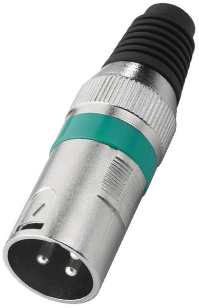 Monacor XLR-207P/GN XLR plug Черный, Зеленый, Металлический коннектор