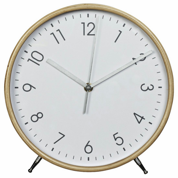 Hama HG-220 Quartz table clock Rund Braun, Weiß