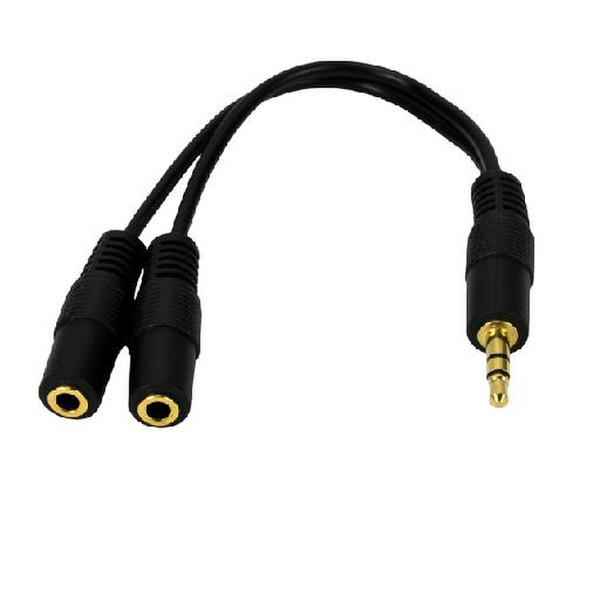 MCL CG-701HQ/C 0.15м 3.5mm 2 x 3.5mm Черный аудио кабель