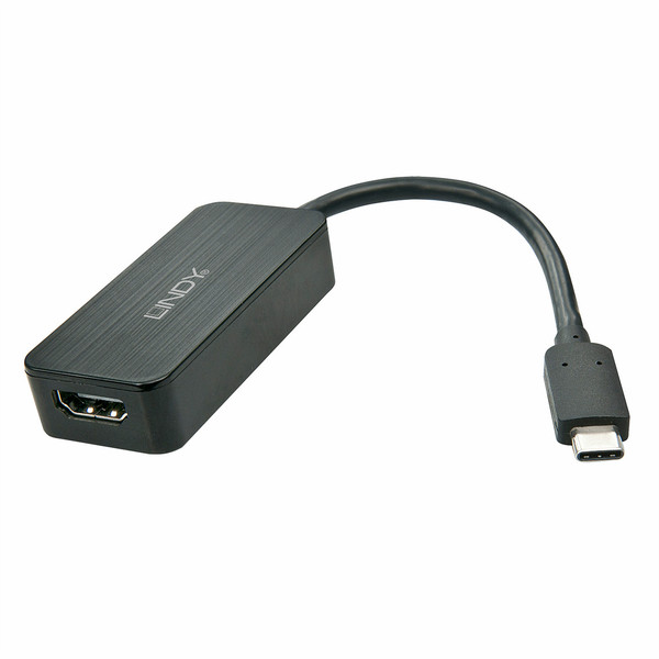 Lindy 43197 0.2м USB 3.1 C HDMI Черный адаптер для видео кабеля