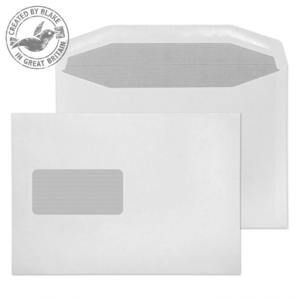 Blake Purely Everyday White Window Gummed Mailing Wallet C5+ 162x238mm 90gsm (Pack 500)