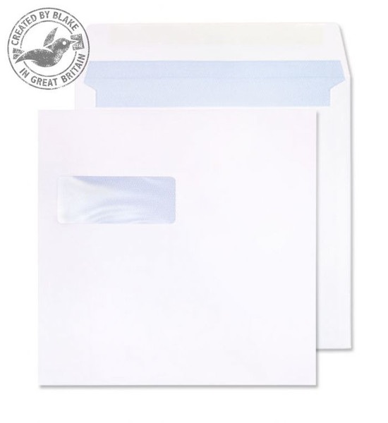 Blake Purely Everyday White Window Gummed Wallet 165x165mm 100gsm (Pack 500)