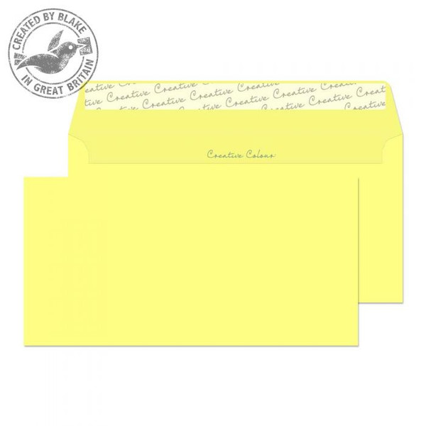 Blake Creative Colour Lemon Yellow Peel and Seal Wallet DL+ 114x229mm 120gsm (Pack 500)