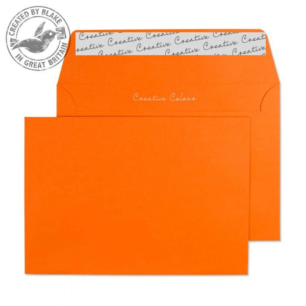 Blake Creative Colour Pumpkin Orange Peel and Seal Wallet C6 114x162mm 120gsm (Pack 500)