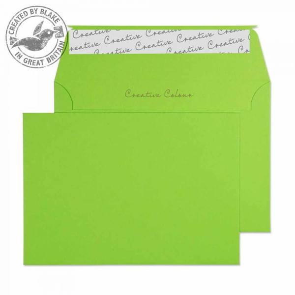 Blake Creative Colour Lime Green Peel and Seal Wallet C6 114x162mm 120gsm (Pack 500)