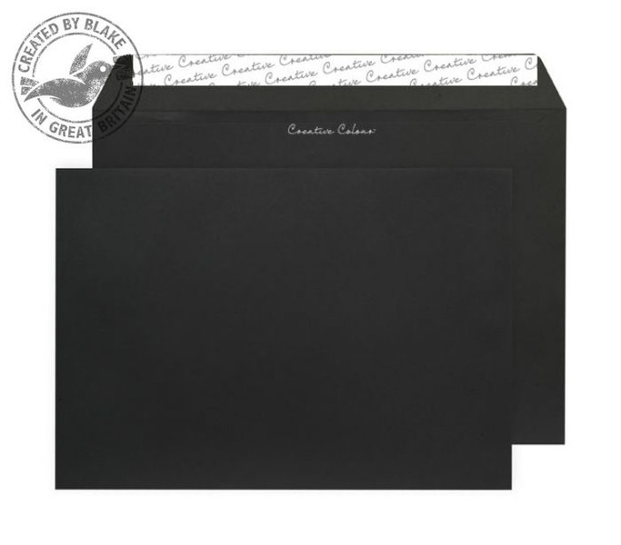 Blake Creative Colour Jet Black Peel and Seal Wallet C4 229x324mm 120gsm (Pack 250)