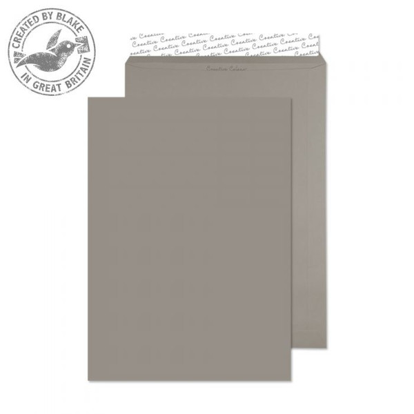 Blake Creative Colour Storm Grey Peel and Seal Pocket C4 324x229mm 120gsm (Pack 250)