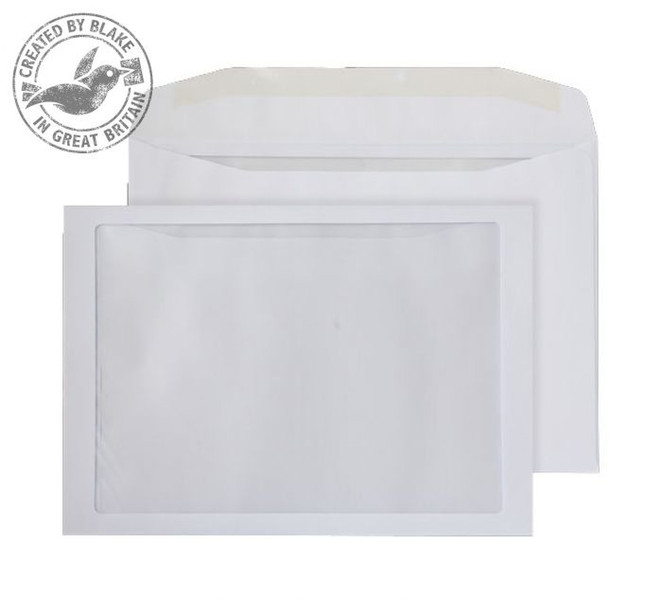 Blake Purely Everyday White Window Gummed Mailing Wallet C4 229x324mm 100gsm (Pack 250) window envelope