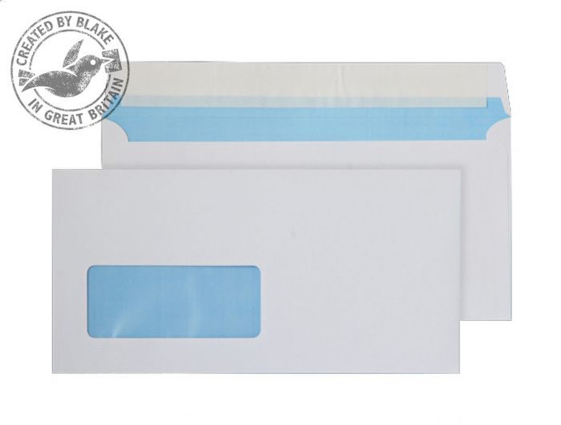 Blake Purely Everyday White Window Peel and Seal Wallet DL 110x220mm 110gsm (Pack 500) window envelope