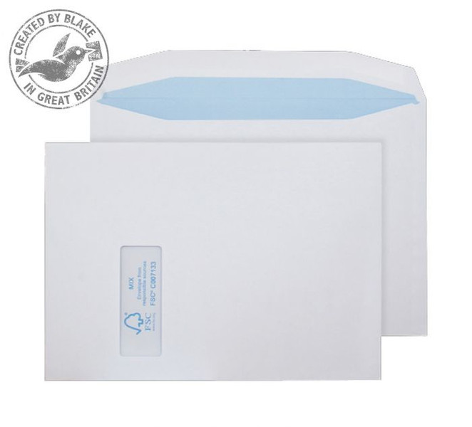 Blake Purely Environmental Mailer Gummed Window White C4 229×324mm 100gsm (Pack 250) window envelope