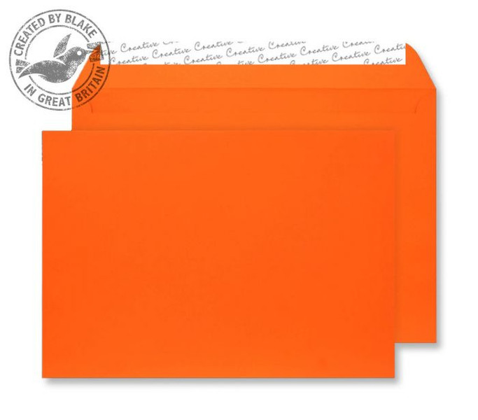 Blake Creative Senses Wallet Peel and Seal Orange Velvet C4 229×324mm 140gsm (Pack 125)