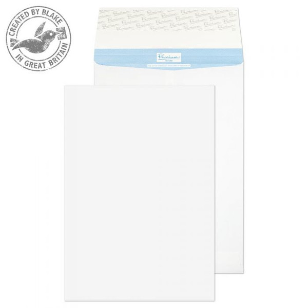 Blake Premium Secure Gusset Pocket Peel and Seal White C4 324X229X25mm 125gsm (Pack 20)