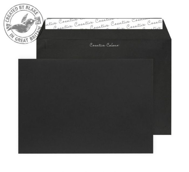 Blake Creative Colour Wallet Peel and Seal Jet Black C5 162x229 120gsm (Pack 25)