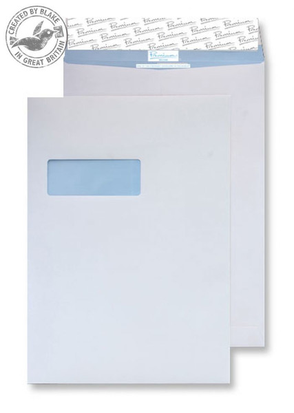 Blake Premium Secure Pocket Window Peel and Seal White C4 324x229mm 125gsm (Pack 125)