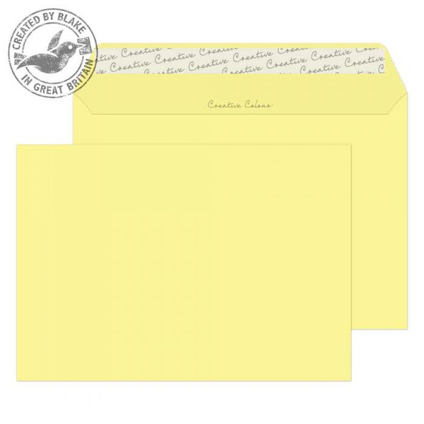 Blake Creative Colour Wallet Peel and Seal Lemon Yellow C5 162x229mm 120gsm (Pack 25)