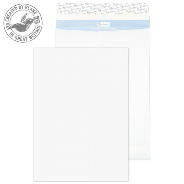 Blake Premium Secure Gusset Pocket Peel and Seal White B4 352X250X25mm 125gsm (Pack 20)