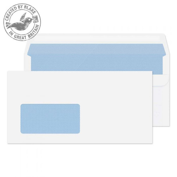 Blake Purely Everyday White Window Self Seal Wallet DL 110×220mm 80gsm (Pack 1000)