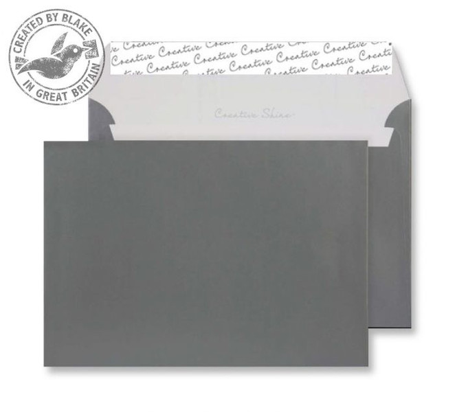 Blake Creative Shine Wallet Peel and Seal Metallic Gunmetal C5 162×229mm 120gsm (Pack 25)