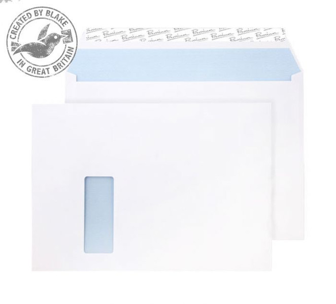 Blake Premium Office Wallet Window Peel and Seal Ultra White Wove C4 120gsm (Pack 250)