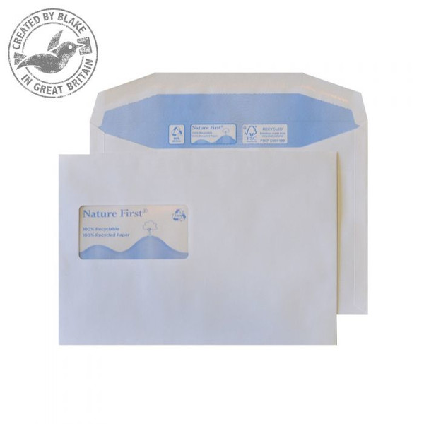 Blake Purely Environmental Mailer Gummed High Window White C5 162×229mm 90gsm (Pk 500) window envelope