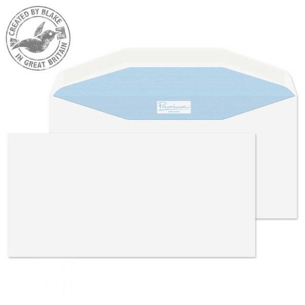 Blake Premium Postfast Mailing Wallet Gummed White DL+ 114x229mm 90gsm (Pack 500)