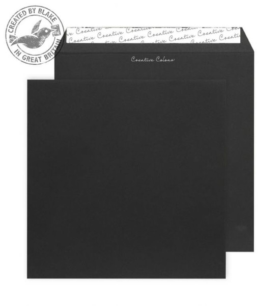 Blake Creative Colour Jet Black Peel and Seal Wallet 220x220mm 120gsm (Pack 250)