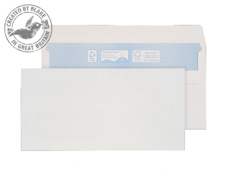 Blake Purely Environmental Wallet Self Seal White DL 110×220mm 90gsm (Pack 1000)