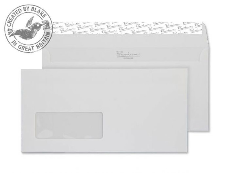 Blake Premium Business Wallet Window Peel and Seal Diamond White Smooth DL 120gsm (Pk500)