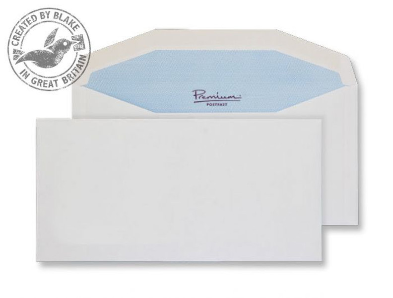 Blake Premium Postfast Mailing Wallet Gummed White DL+ 114x229mm 90gsm (Pack 500)