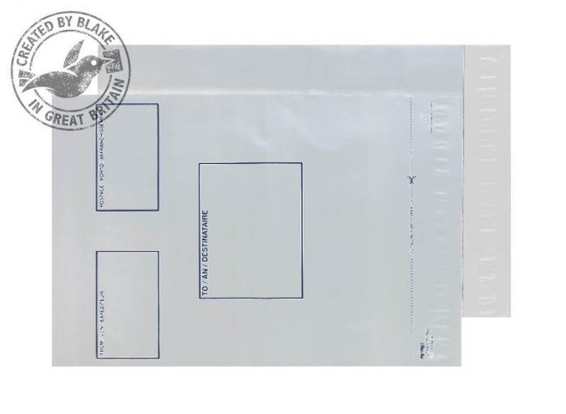 Blake Purely Packaging Polythene Mailing Pocket White Address Panels C3+ (Pack 5)