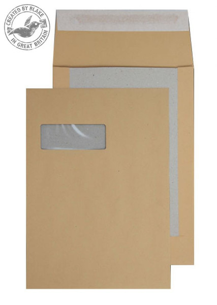 Blake Purely Packaging Board Back Pocket Peel and Seal Window Manilla C4 120gsm (Pk125)