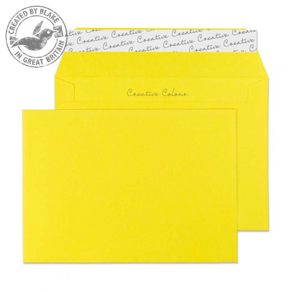 Blake Creative Colour Wallet Peel and Seal Banana Yellow C6 114×162mm 120gsm (Pack 25)