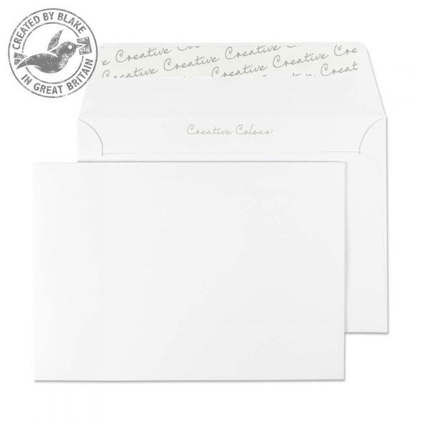 Blake Creative Colour Wallet Peel and Seal Ice White 120gsm C6 114×162mm (Pk 25)