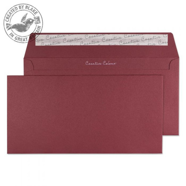 Blake Creative Colour Wallet Peel and Seal Bordeaux DL+ 114×229mm 120gsm (Pack 25)