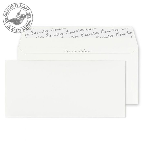 Blake Creative Colour Wallet Peel and Seal Ice White DL+ 114×229mm 120gsm (Pack 25)