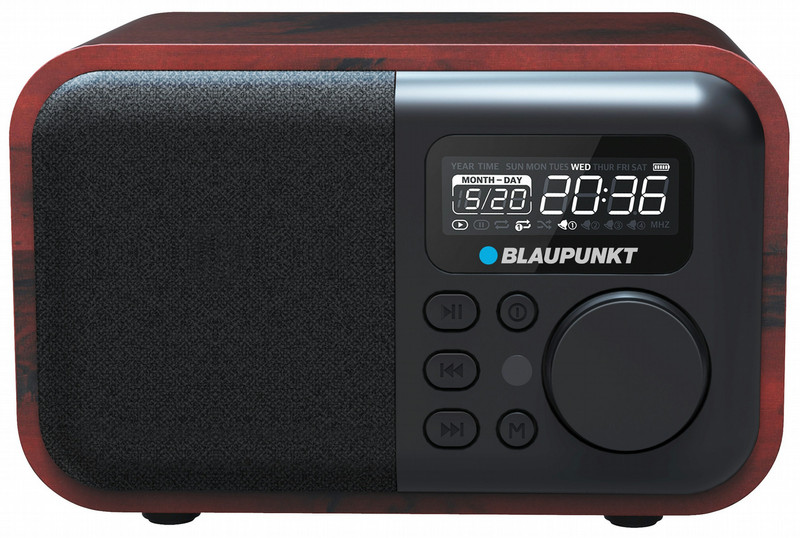 Blaupunkt HR10BT Часы Цифровой Черный, Деревянный радиоприемник