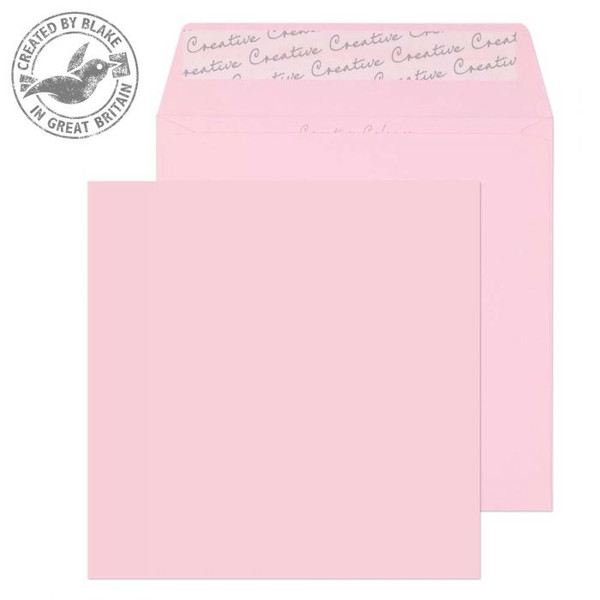 Blake Creative Colour Baby Pink Peel and Seal Square Wallet 160×160mm 120gsm (Pack 500)