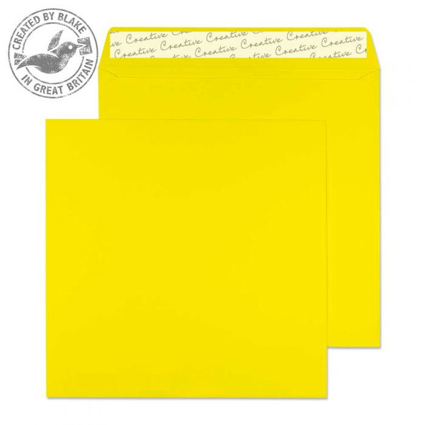 Blake Creative Colour Wallet Peel and Seal Banana Yellow 160×160mm 120gsm (Pack 500)